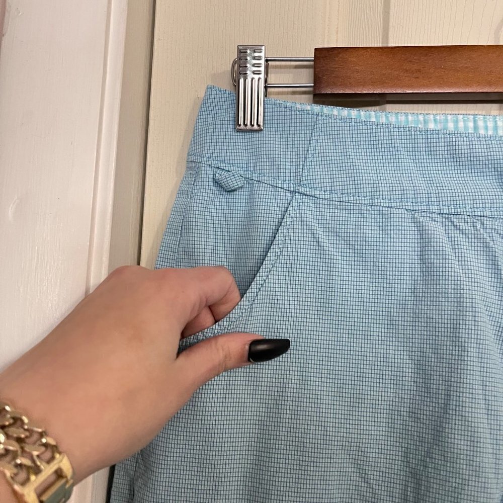 Columbia Womens Blue Micro Plaid PFG Pockets Outdoor Bermuda Shorts Size 4 - Picture 4 of 10